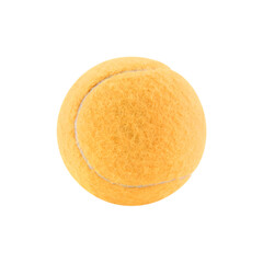 One orange tennis ball isolated on white