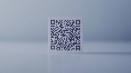 Modern QR Code for Digital Transactions on Minimalist Background, Perfect for Business and Technology Use