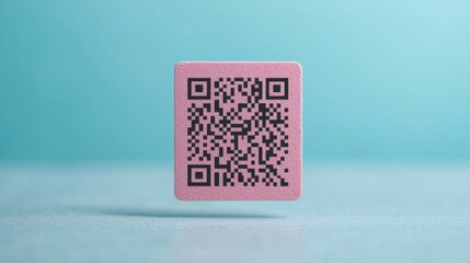 Digital QR Code for Modern Transactions on Pink Background - Contactless Payment and Information Sharing Concept