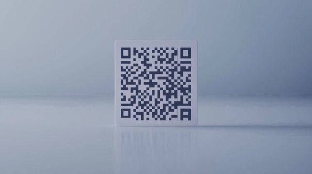 Modern QR Code for Digital Transactions on Minimalist Background, Perfect for Business and Technology Use