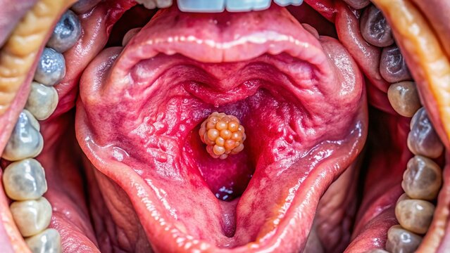 Close-up images of tonsil stones highlighting their texture, size, and potential health implications