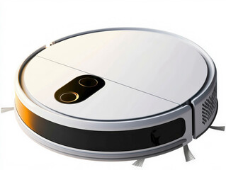 A sleek robot vacuum cleaner with smart technology, designed for efficient cleaning, featuring a modern design, advanced sensors, and automatic navigation for home use.