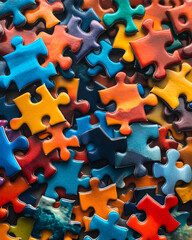 colorful jigsaw puzzle pieces background