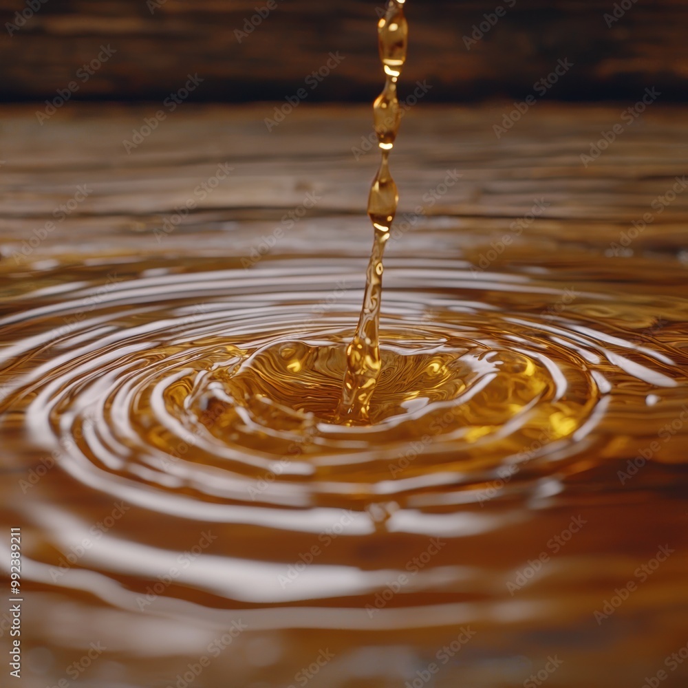 Canvas Prints Golden liquid droplet splash