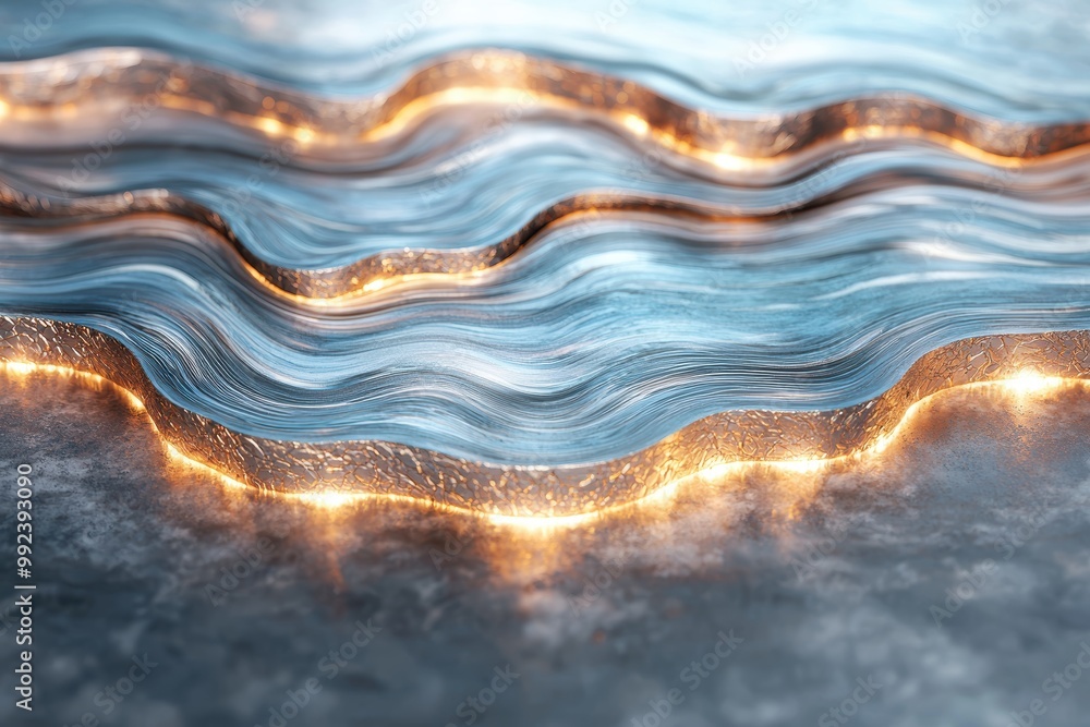 Sticker Mesmerizing waves of water and light