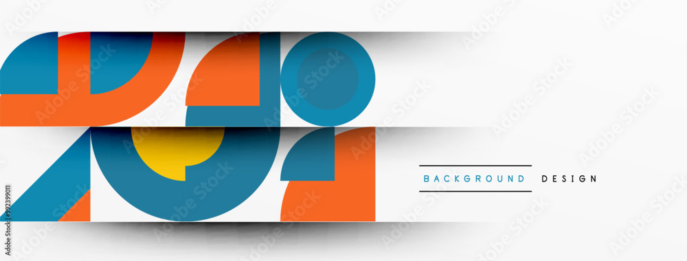 Poster geometric design abstract background - circles squares