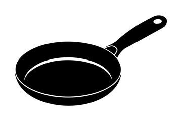 Frying pan silhouette, Skillet vector illustration, Frying pan icon
