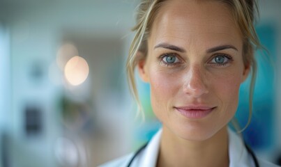 Fototapeta premium Confident Female Physician: A Portrait of Professionalism in Healthcare