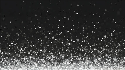 Abstract Black and White Background with Blurred White Circles and Bokeh Effect