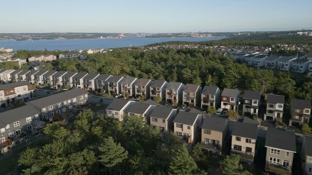 Stunning Scenic Pan Shot of Bedford Waterfront Suburbs