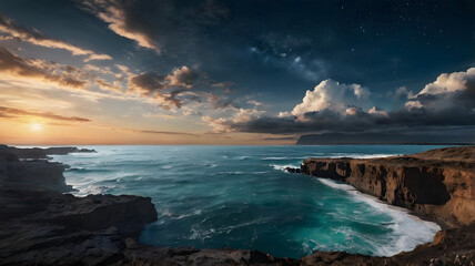 Fototapeta premium sunset over the sea