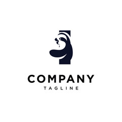 Letter I Sloth Animal logo icon vector
