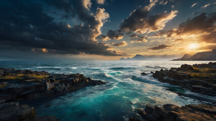 Fototapeta premium sunset over the sea