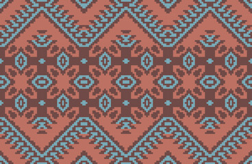 Embroidery Geometric Ethnic Patternfolk Embroidery, Aztec Geometric Ornament Print. Design for Carpet, Wallpaper, Clothing, Wrapping, Fabric