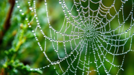 Dew Drops on a Spider Web
