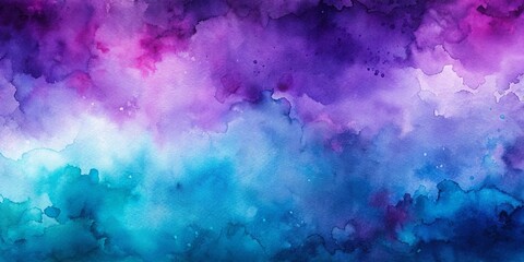 Fototapeta premium A vibrant abstract watercolor painting with a gradient transition from deep purple to cerulean blue, showcasing the beauty of color blending and the artistic expression of water-based pigments.