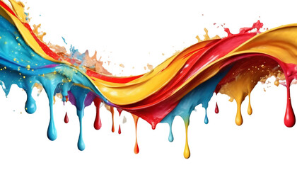 Naklejka premium fullcolor paint melted on white background