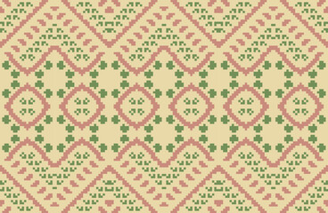 America Filipino Ethnic Patternfolk Embroidery, Aztec Geometric Ornament Print. Design for Carpet, Wallpaper, Clothing, Wrapping, Fabric