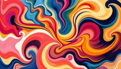 Abstract Cosmic Landscape and Avatar Composed Of Swirling Shapes And Vibrant Colors