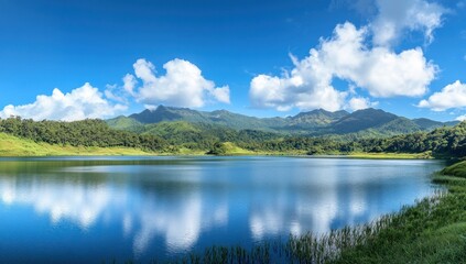 Serene Mountain Lake with Reflection