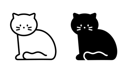 猫のアイコンセット　全身　横向き