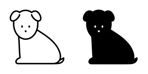 犬のアイコンセット　横向き　全身