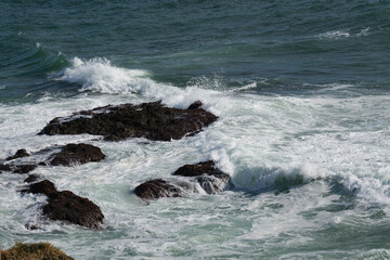 霧多布岬の冬の荒波