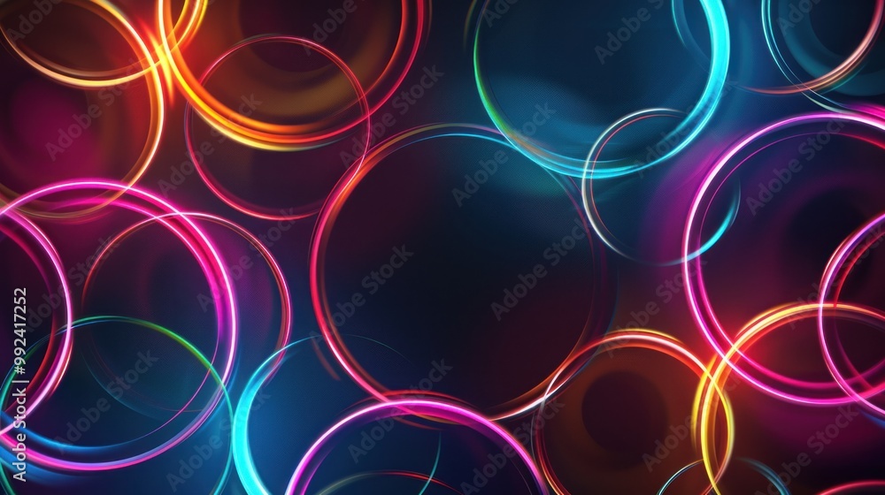 Poster abstract neon color frame futuristic background ai generated image