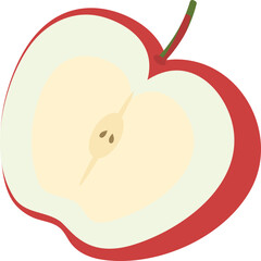 Half apple illustration.