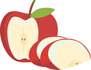 Slice apple illustration