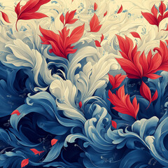 Beautiful blue flower pattern 