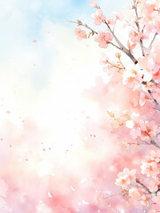 Fototapeta premium 桜の花のある風景 Generative AI