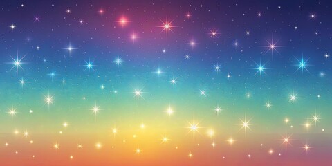 Fototapeta premium A cosmic canvas of swirling color and twinkling stars, radiating a mesmerizing glow against a vast, ethereal backdrop.