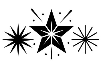 Set of sparkles star icons. Modern simple black stars collection. Christmas stars icons. Bright firework . Flash,shine sparkle icon,glare,blink star,light.
