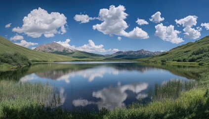 Fototapeta premium Serene Mountain Lake Reflection