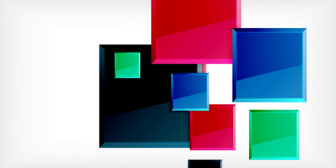 Fototapeta premium Colorful squares with reflections abstract background design. Vector Illustration For Wallpaper, Banner, Background, Card, Book Illustration, landing page