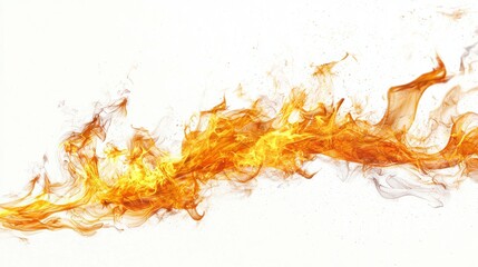 A flame with a wide, sweeping base and a sharp