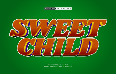sweet child editable text effect with a joy and happy text style