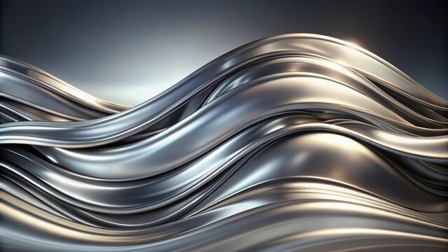 Luxurious and modern liquid silver waves with shiny metallic texture , silver, liquid, waves, flowing, abstract, background