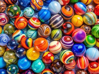 Fototapeta premium Colorful Clip Art Marbles Collection in Various Patterns and Textures for Creative Projects and Designs