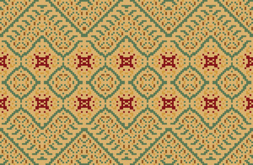 Repeating Pattern Arabic Geometric Pattern Designfolk Embroidery, Aztec Geometric Ornament Print. Design for Carpet, Wallpaper, Clothing, Wrapping, Fabric