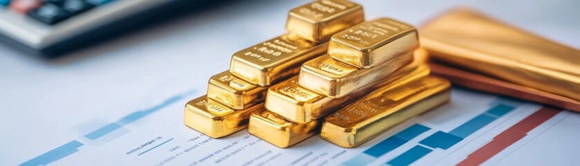 Gold Bars on Financial Charts