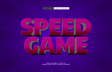 Obraz premium speed game editable text effect with a kids and happy text style
