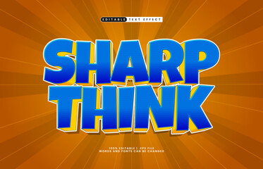 sharp think editable text effect with a game and happy text style