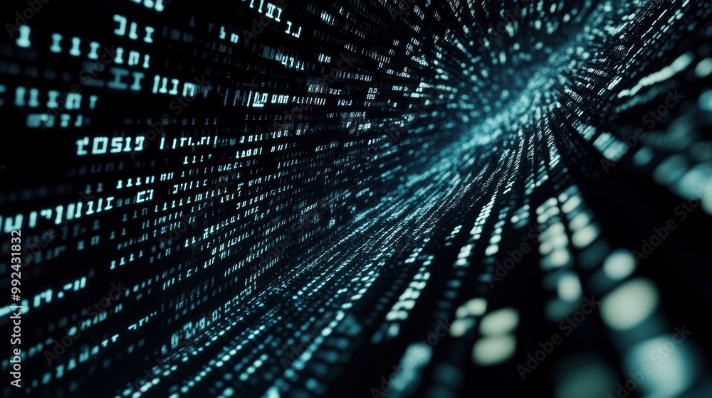 Poster abstract digital data stream
