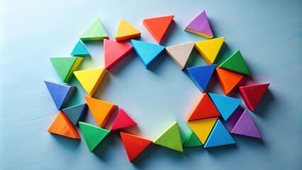 Colorful geometric shapes representing decision making and creative thinking, decision making, process