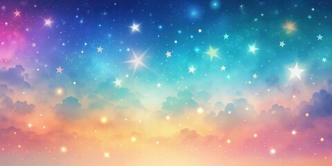 Obraz premium Starry colourful pastel sky background, starry, colourful, pastel, sky, background, night, astronomy, landscape