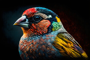 Farbenprächtige Vogel-Illustration in Nahaufnahme - Ai-Ki generiert