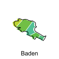 Map City of Baden - location on Austria Country vector with outline style, logotype element for template