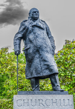 Prime Minister Winston Churchill Statue Parliament Square Westminster London England